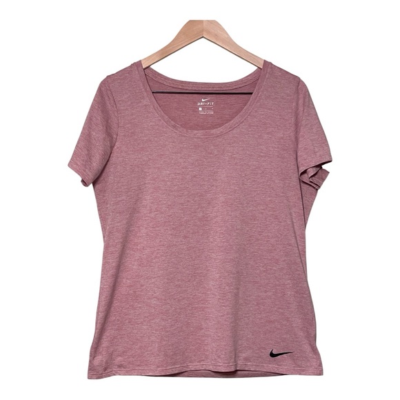 Nike Tops - NIKE Dri-FIT Scoop Neck Tee Heathered Mauve | L